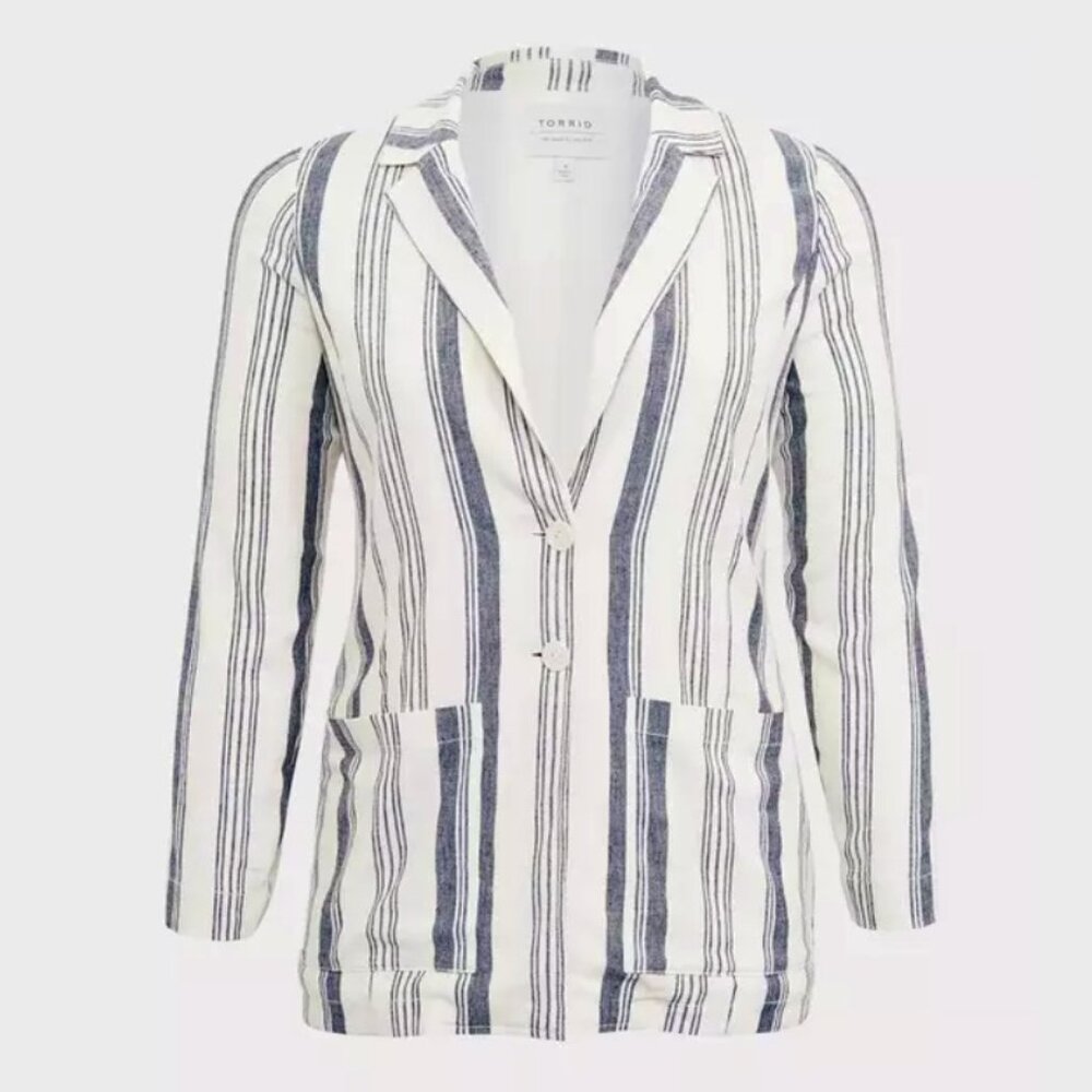 TORRID Striped Linen Blazer for Summer